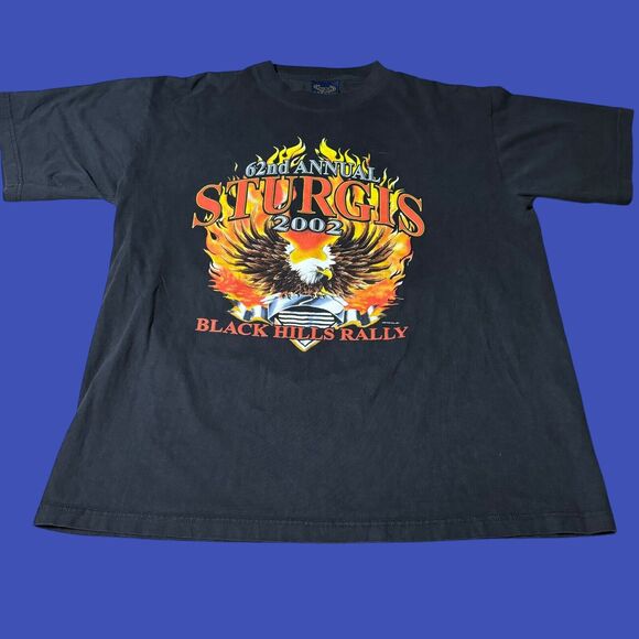 2002 Vintage Sturgis Motorcycle Black Hills Rally Shirt Sz XL Eagle Biker - Picture 1 of 8